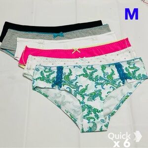 M - New 6 pcs Next Cotton Low-Rise Panties